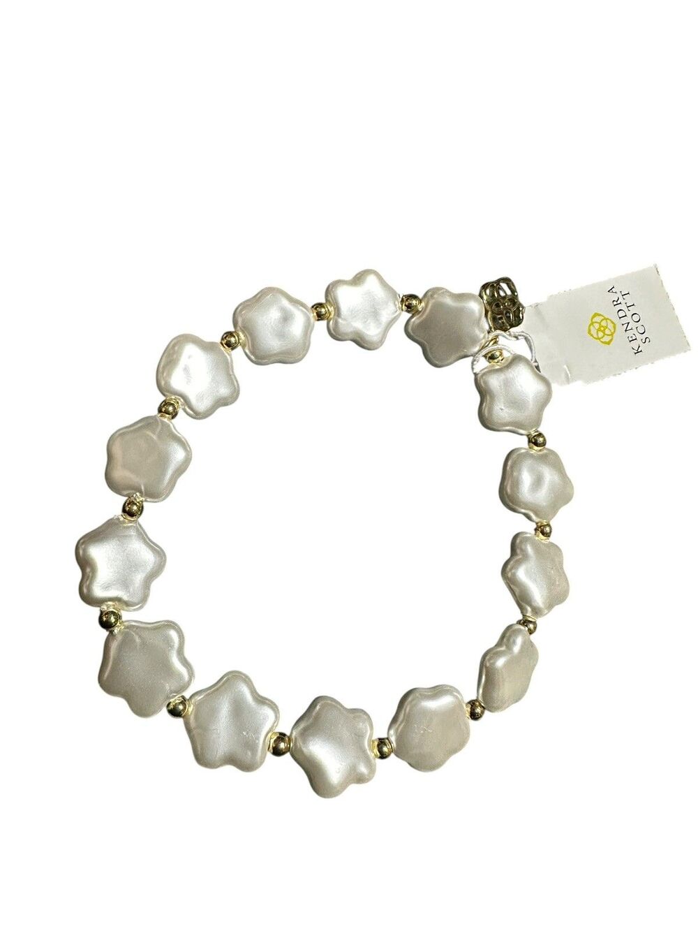 Kendra Scott flower-shaped in mother-of-pearl beads bracelet Adjustable NWT